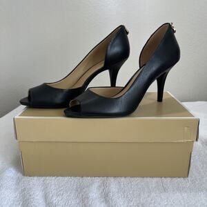 Michael Kors Hamilton Open Toe Flex Leather Shoes Size 8 NIB
